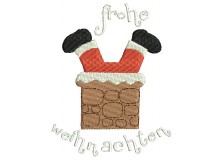 Stickdatei - Weihnachtsmann Kamin